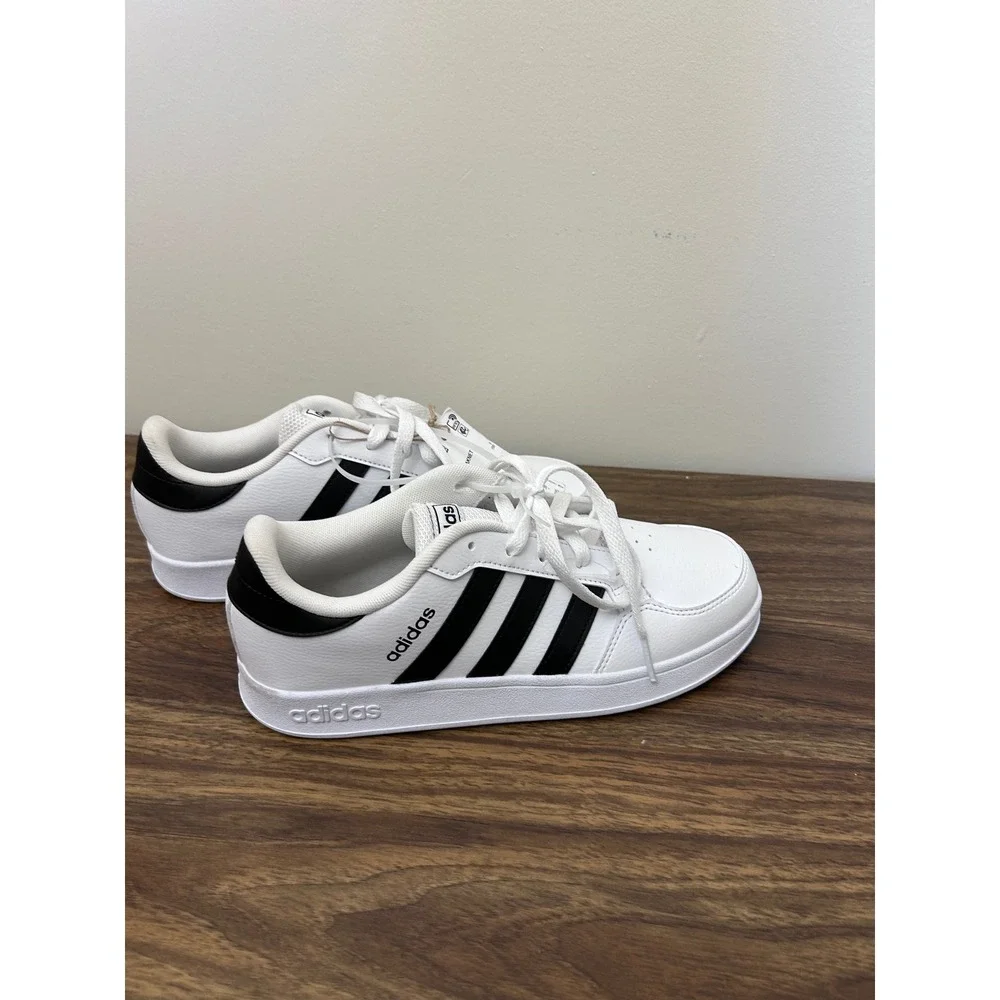 Adidas Breaknet White Black Tennis Sneakers‎ FY9506 Kids 5.5 Women 7 NEW